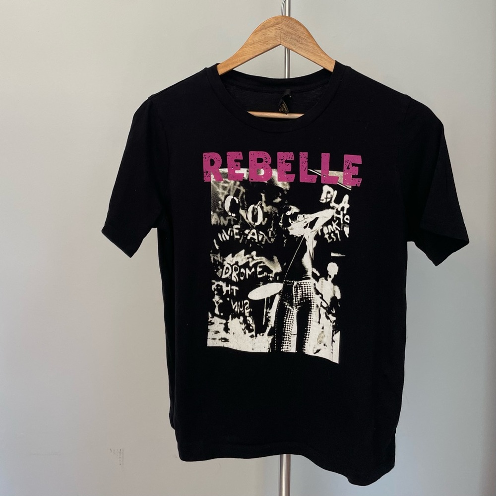 Maje Rebelle Black Graphic Tee (M)